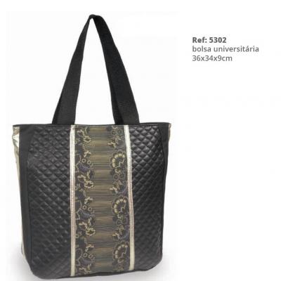 BOLSA UNIV MATELASSE FLORAL PRETO